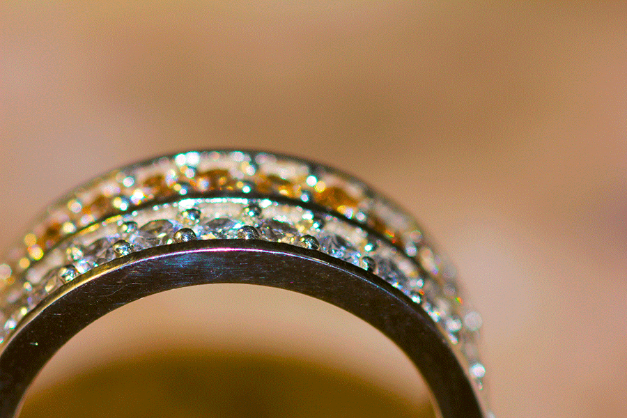 ハーフエタニティダブル  キュービックジルコニア（ホワイト×シャンパン）